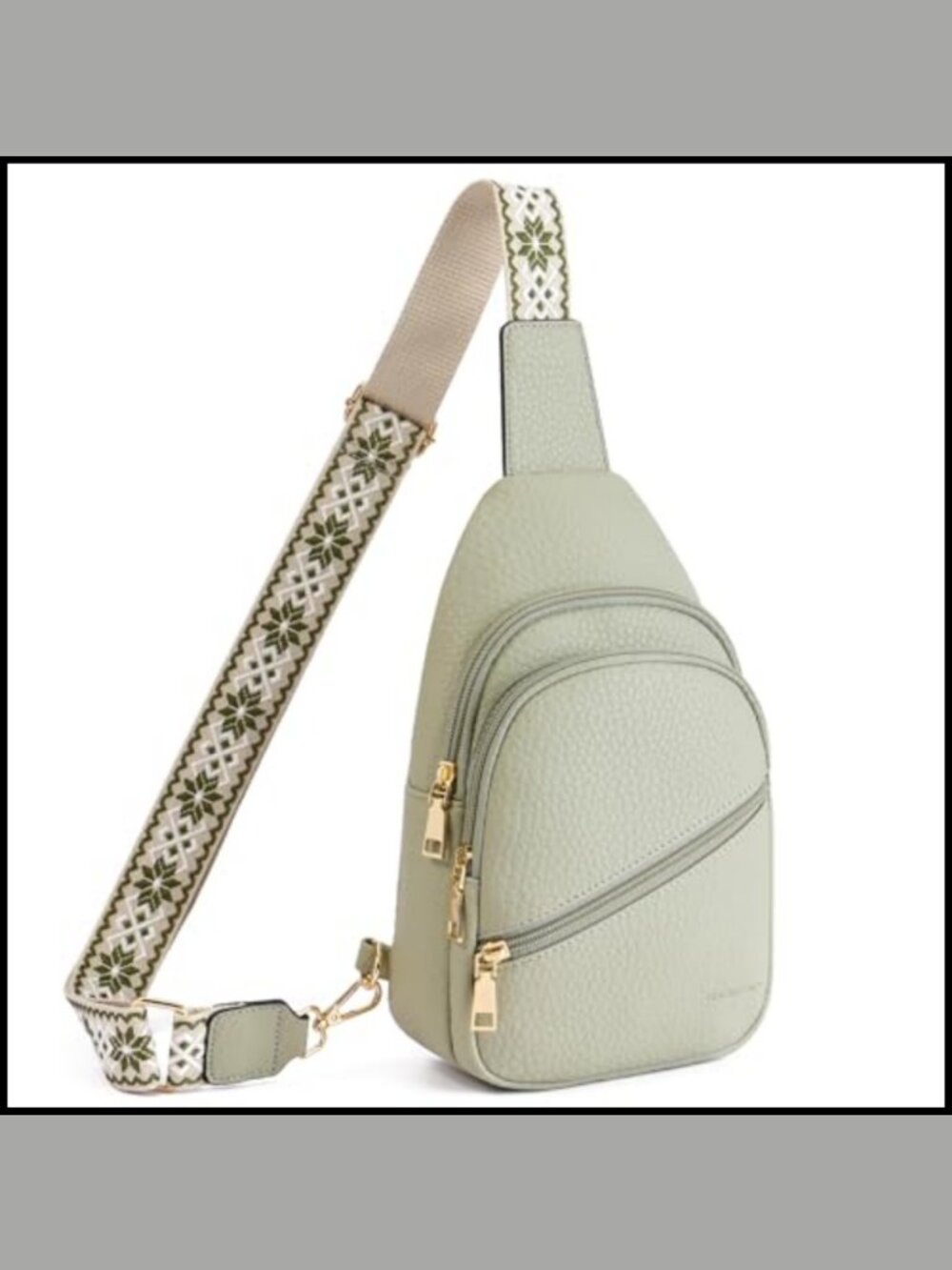 Vegan Leather Sling Crossbody Bag Adjustable Strap Anti-Theft Fanny Pack